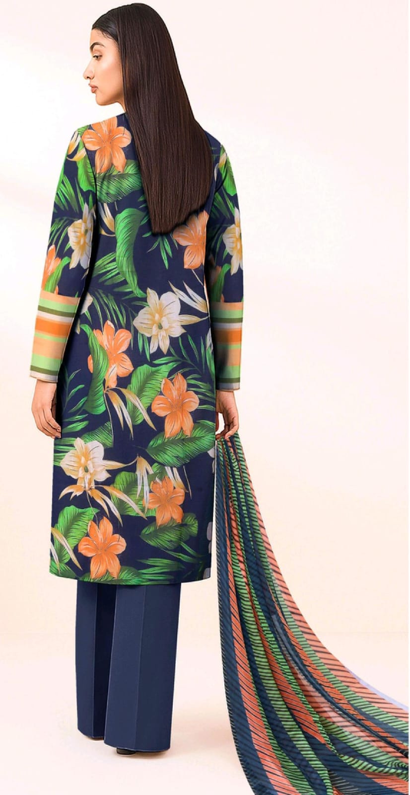 SAPPHIRE PRINTED LAWN 3PC