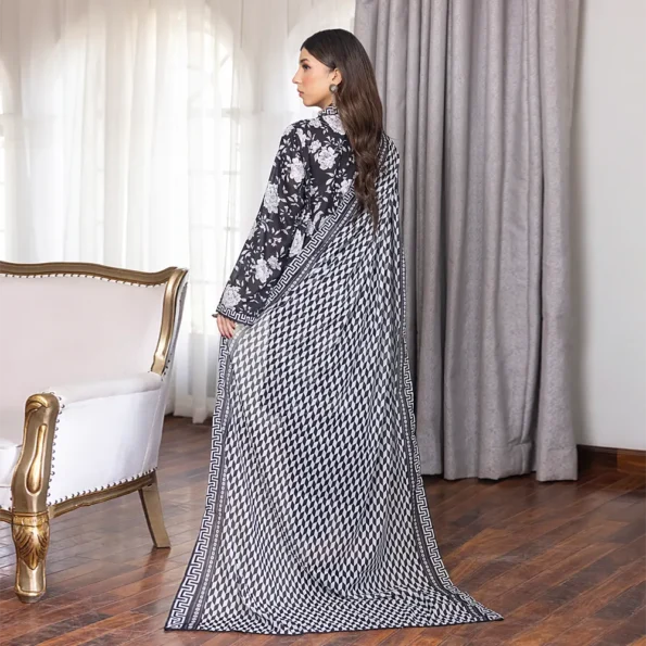 SALINA PRINTED BLACK N WHITE LAWN 3PC