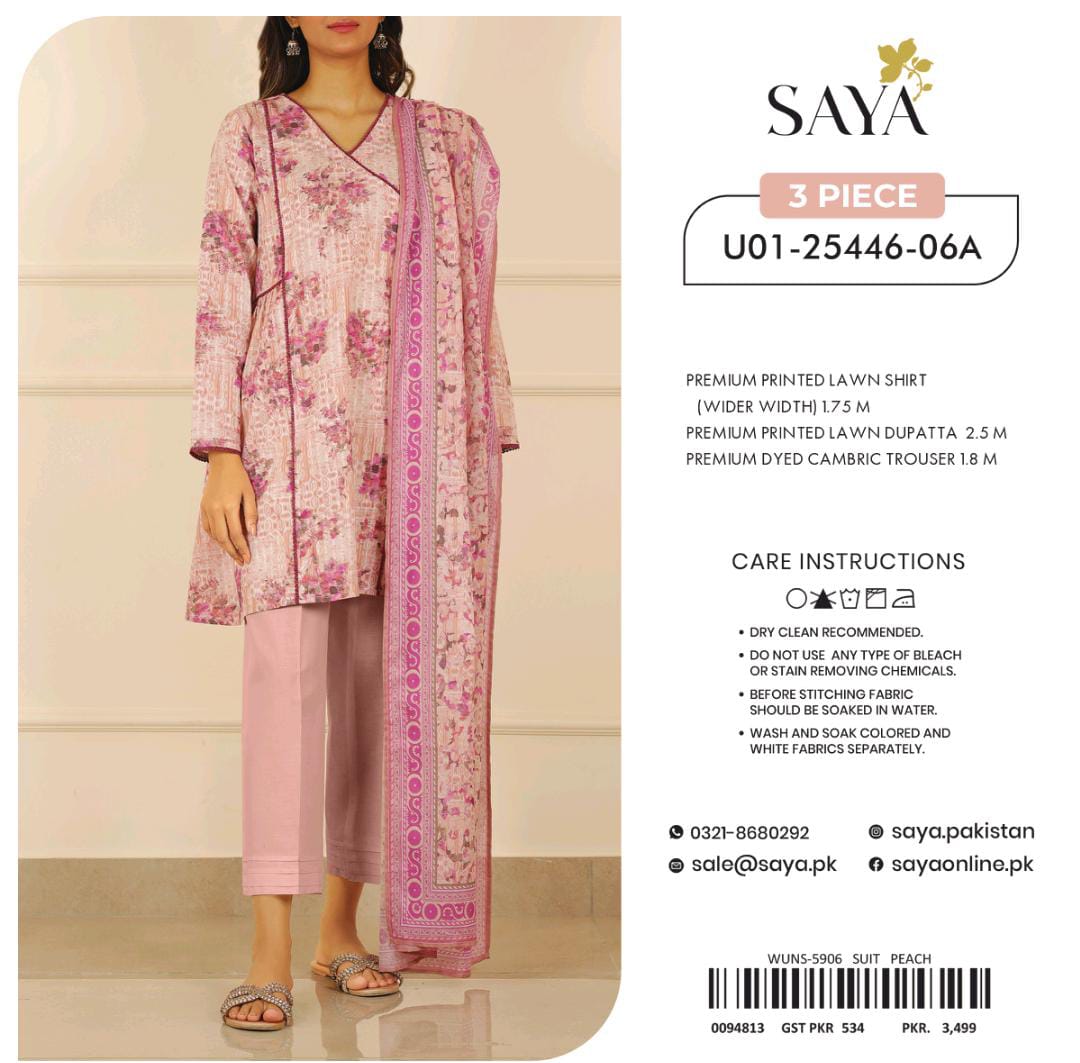 SAYA PRINTED LAWN 3PC