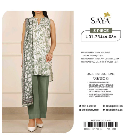 SAYA PRINTED LAWN 3PC