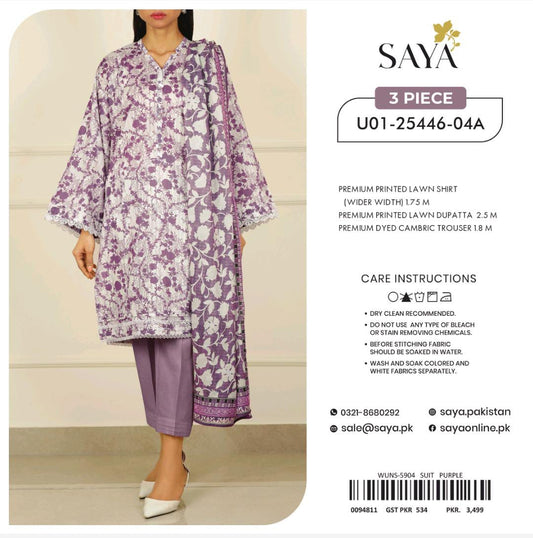 SAYA PRINTED LAWN 3PC