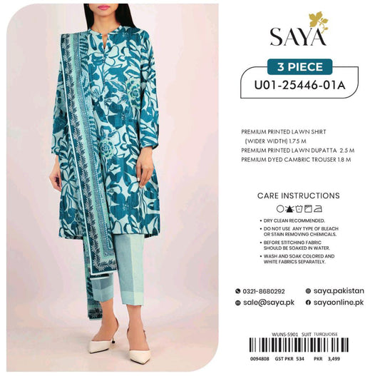 SAYA PRINTED LAWN 3PC