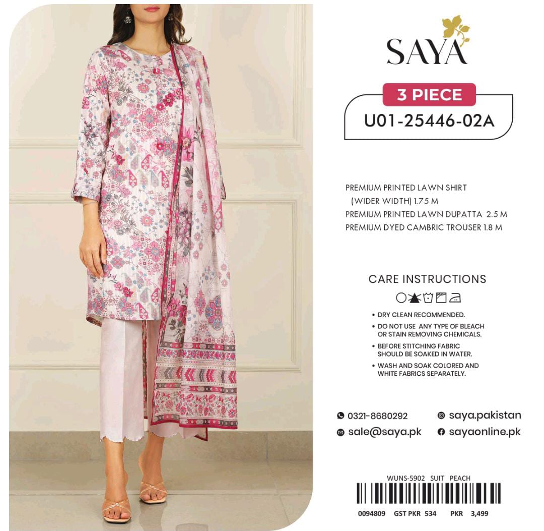 SAYA PRINTED LAWN 3PC