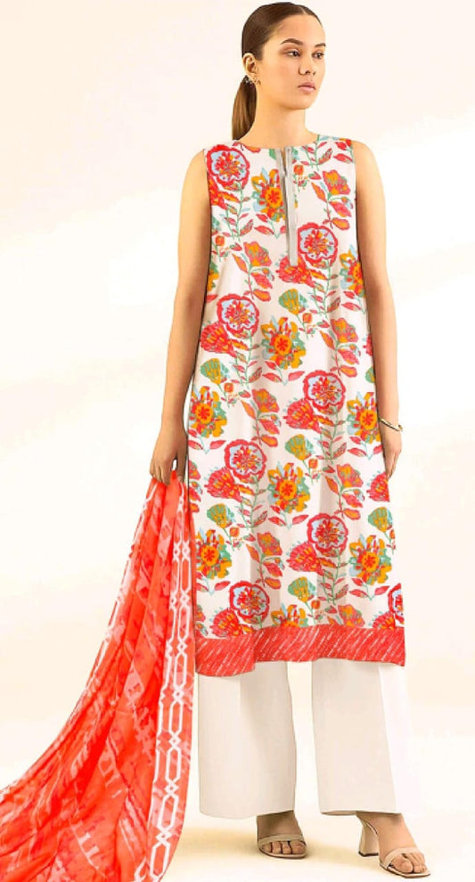 SAPPHIRE PRINTED LAWN 3PC