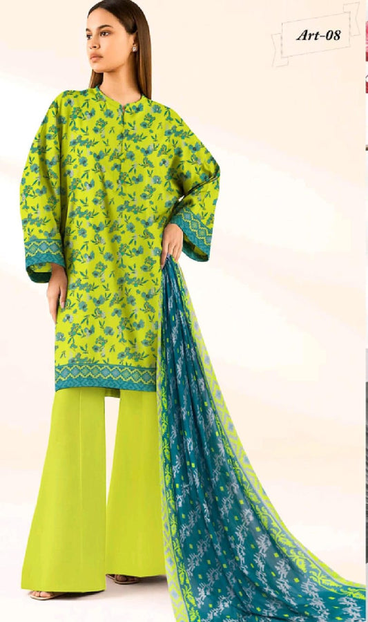 SAPPHIRE PRINTED LAWN 3PC