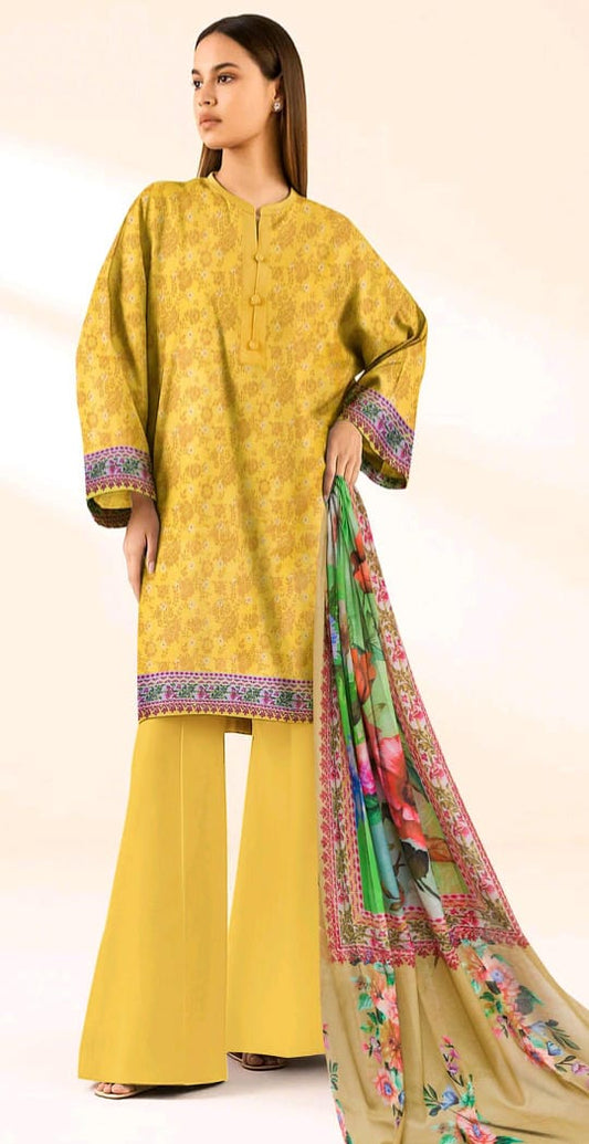 SAPPHIRE PRINTED LAWN 3PC