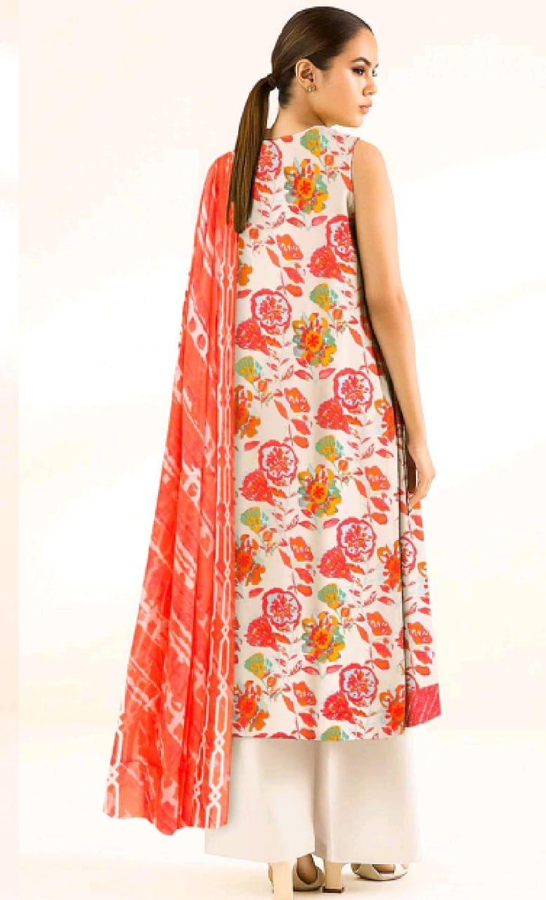 SAPPHIRE PRINTED LAWN 3PC